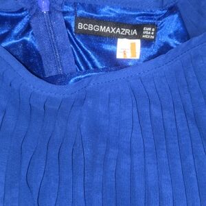 BCBGMAXAZRIA Blue Pleated Dress